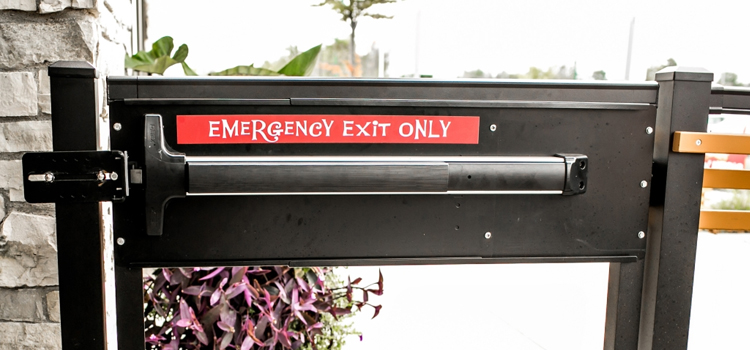 emergency push bar installation in Stanford